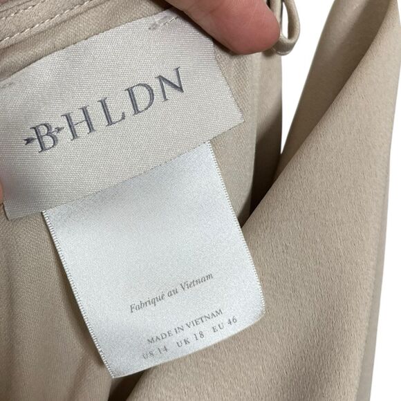 BHLDN Cali Satin Cowl Neck Slip Dress Champagne Women’s Size 14 Midi - Picture 10 of 14